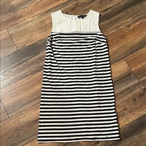 Striped Black and White Sleeveless Dress